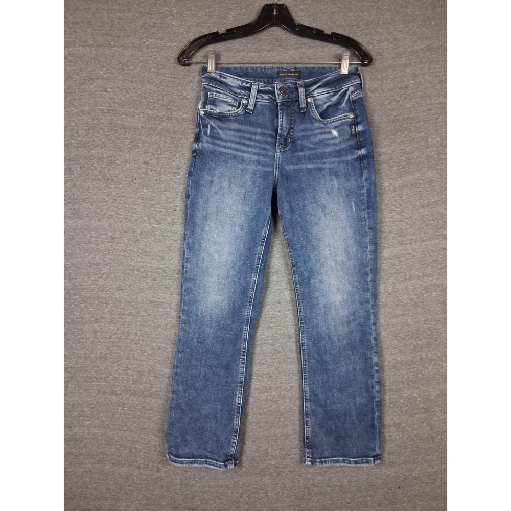 Silver Jeans Womens Jeans 27x23 Blue Denim Suki Capri Classic Casual Chic Indie